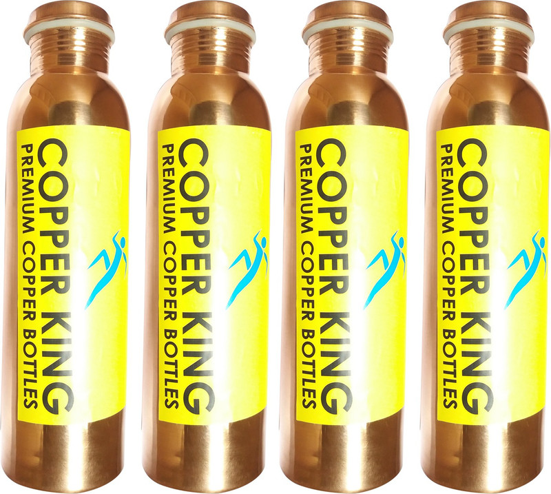 copper bottle joint-less, matte finish ,yoga 1000ml copper water bottle 1000 ml Bottle(Pack of 1, Brown)