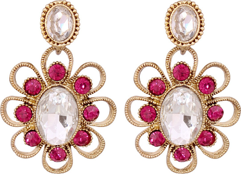 vendee fashion Vendee Butterfly Luxury Fashion Jewelry kalakari from metal alloy 8658H (Pink) Cubic Zirconia Alloy Earring Set