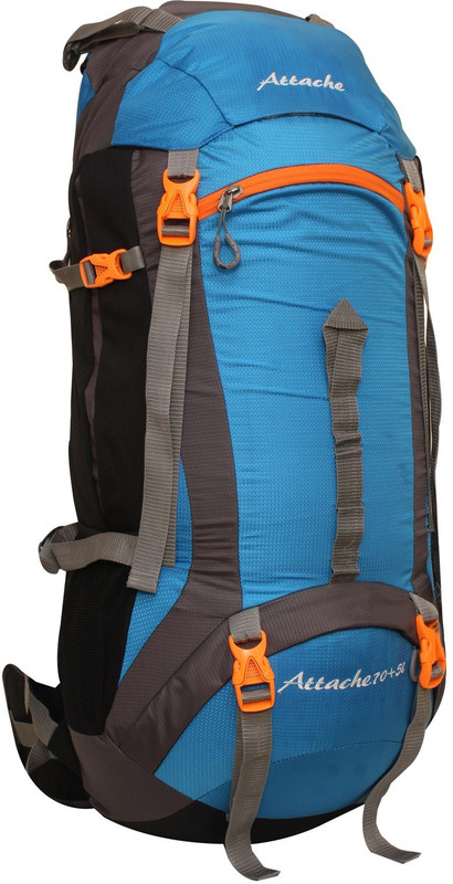 Attache 1026R Hiking Backpack (Sky Blue) With Rain Cover Rucksack - 75 L(Blue, Grey)