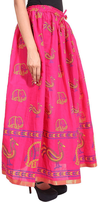 sablani Animal Print Women A-line Pink Skirt