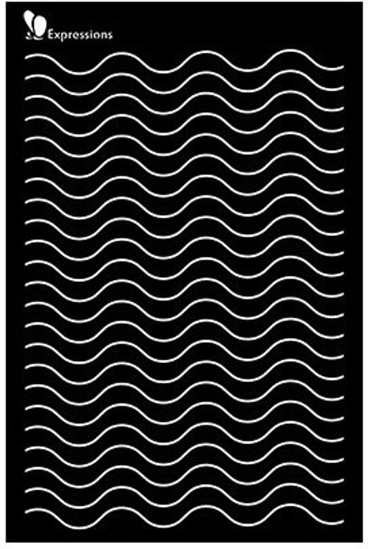 expressions craft stamps Waves EST6003 Hand made Design Stencil(Pack of 1, Art Sencil)