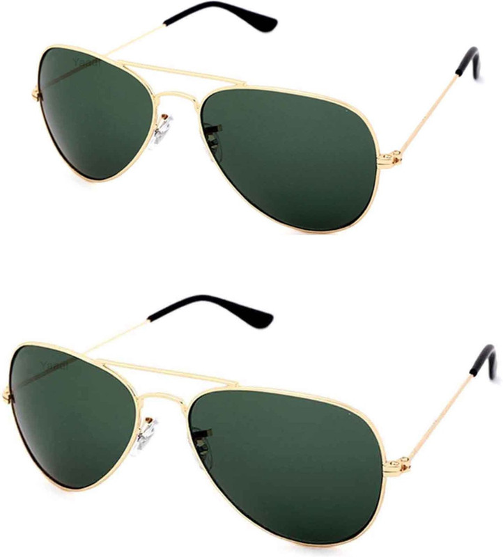 Yaadi Aviator Sunglasses(Green, Green)