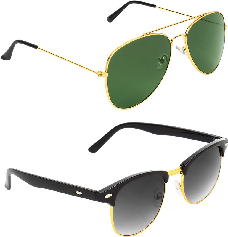 Abner Aviator, Clubmaster Sunglasses(Green, Black) Abner Aviator, Clubmaster Sunglasses(Green, Black)