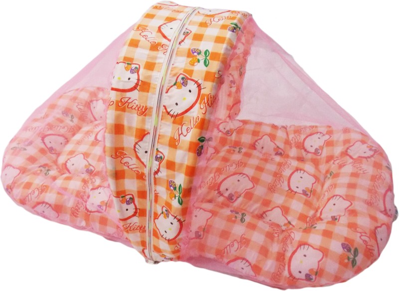 Dolphin52 hello kitty DOLPHIN52- AGE:0-3 months babies. Bed with mosquito net new borns(Fabric, Multicolor)