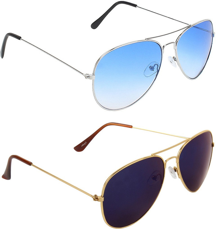 Abner Aviator, Aviator Sunglasses(Blue, Multicolor) Abner Aviator, Aviator Sunglasses(Blue, Multicolor)
