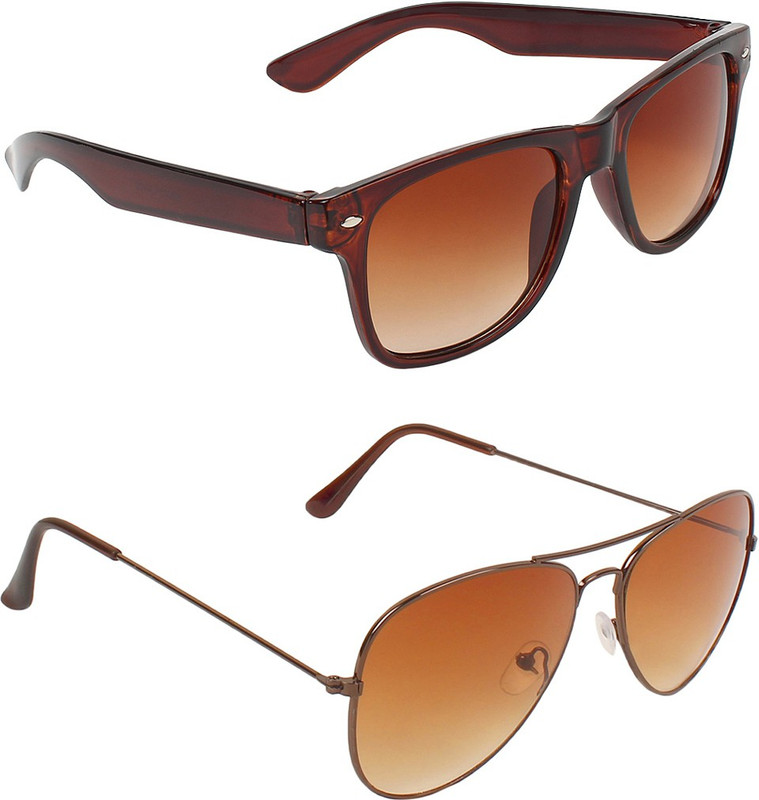 Abner Wayfarer, Aviator Sunglasses(Brown, Brown) Abner Wayfarer, Aviator Sunglasses(Brown, Brown)