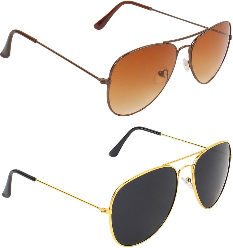 Abner Aviator, Aviator Sunglasses(Brown, Black) Abner Aviator, Aviator Sunglasses(Brown, Black)
