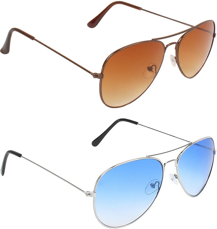 Abner Aviator, Aviator Sunglasses(Brown, Blue) Abner Aviator, Aviator Sunglasses(Brown, Blue)