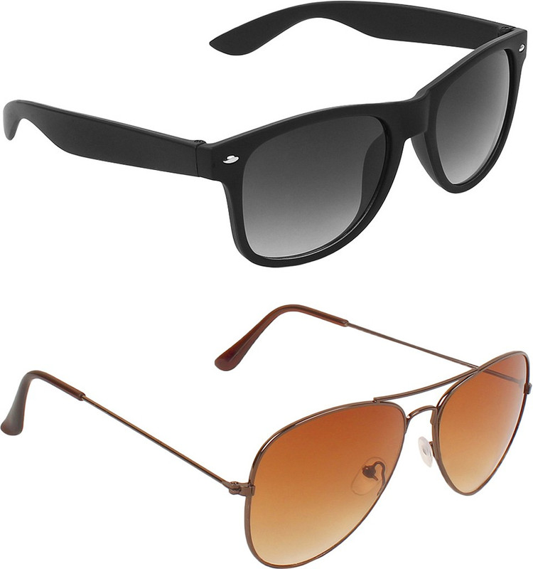 Abner Wayfarer, Aviator Sunglasses(Black, Brown) Abner Wayfarer, Aviator Sunglasses(Black, Brown)
