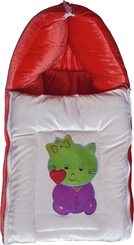 My New Born All Season use 4 in 1 high Quality comfortable Zipper Sleeping Bag Cum Carried Bed for babies Sleeping Bag(Red)