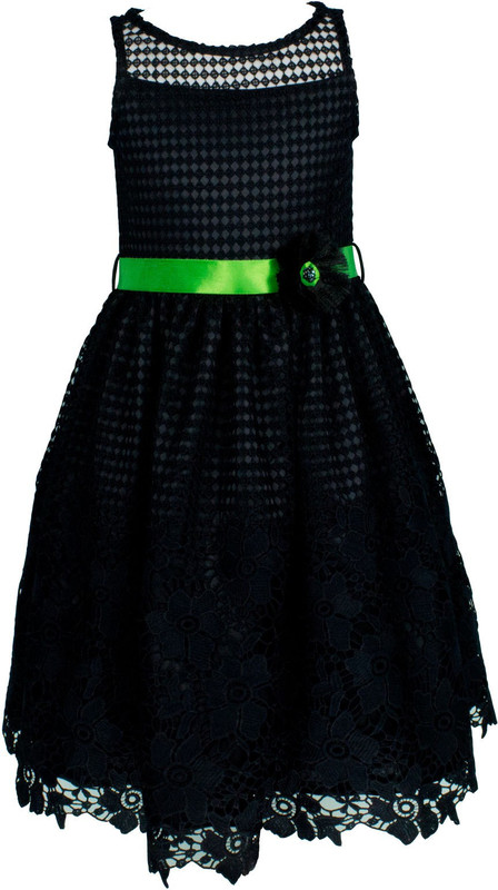 page3baby Girls Midi/Knee Length Party Dress(Black, Sleeveless)
