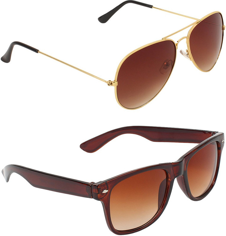Abner Aviator, Wayfarer Sunglasses(Brown, Brown) Abner Aviator, Wayfarer Sunglasses(Brown, Brown)