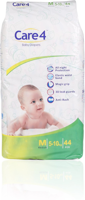 care 4 Hygiene Baby Diapers Medium Size (44 Count) - M(44 Pieces)