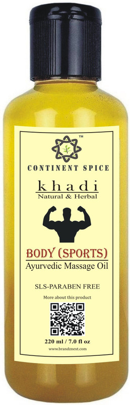 Continent Spice KHADI NATURAL & HERBAL AYURVEDIC BODY (SPORTS) MASSAGE OIL- CS682005(220 ml)
