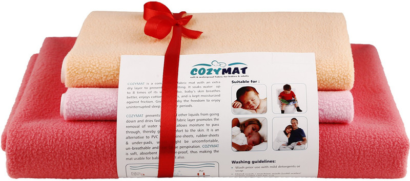 newnik Cotton Baby Sleeping Mat(Peach, Pink, Salmon Rose, Pack of 3, Free)