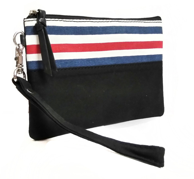 ARUNITA Stripes Black Wristlet(Black)