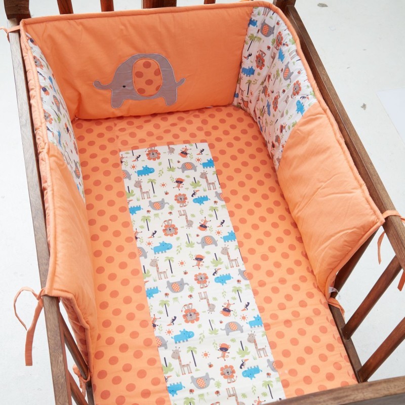 Mini Klub Polycotton Bedding Set(Multicolor, 1 Bed, 1 Cradle Bumper)