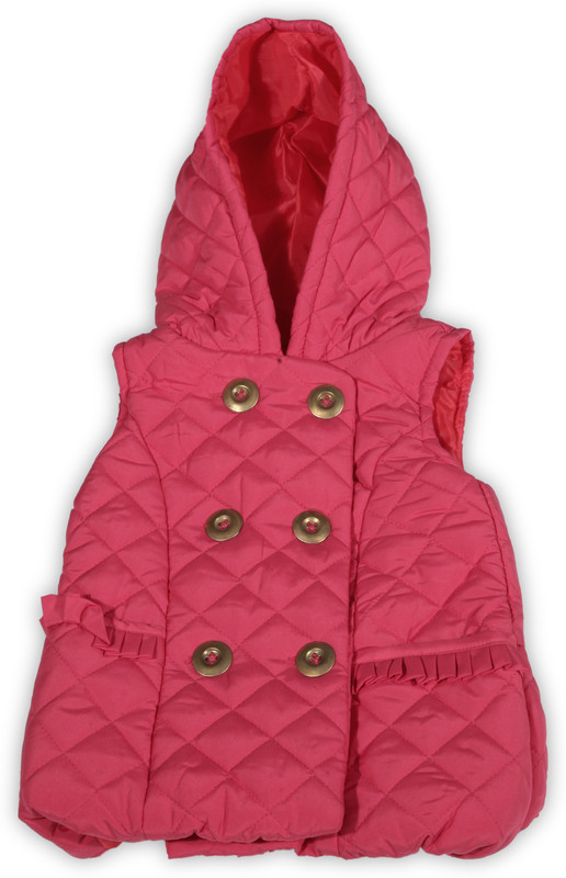 NautiNati Sleeveless Solid Baby Girls Jacket