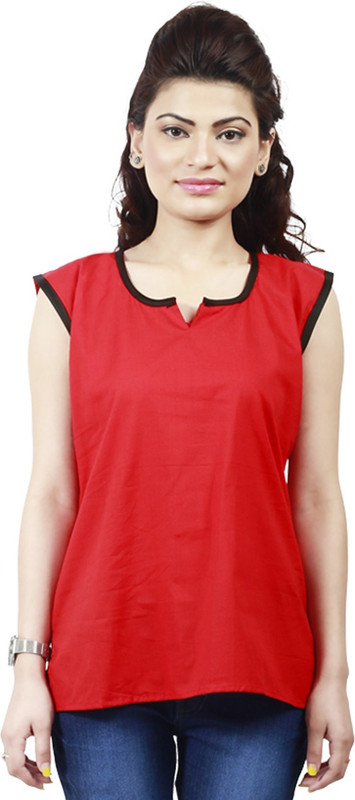 Ahaana Fashion Casual Solid Women Kurti(Red)