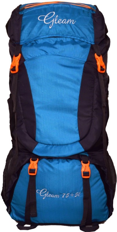 Gleam 407 Climate Proof Mountain / Hiking / Trekking / Campaign Bag / Backpack 80 ltrs Sky Blue & Black with Rain Cover Rucksack - 80 L(Multicolor)