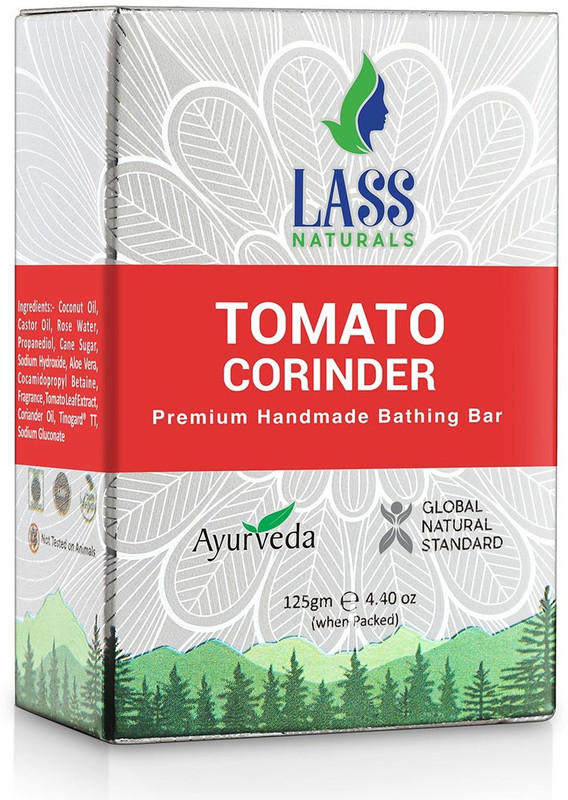 Lass Naturals Tomato & coriander Handmade Premium Bathing Soap 125 gm(125 g)