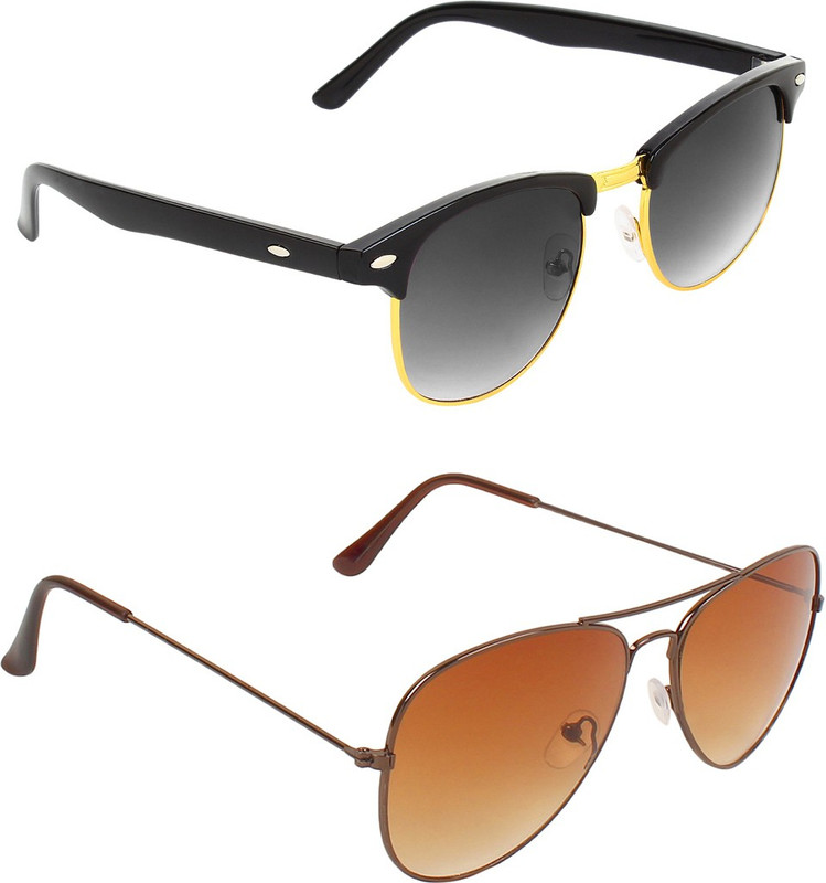 Abner Clubmaster, Wayfarer Sunglasses(Black, Brown) Abner Clubmaster, Wayfarer Sunglasses(Black, Brown)