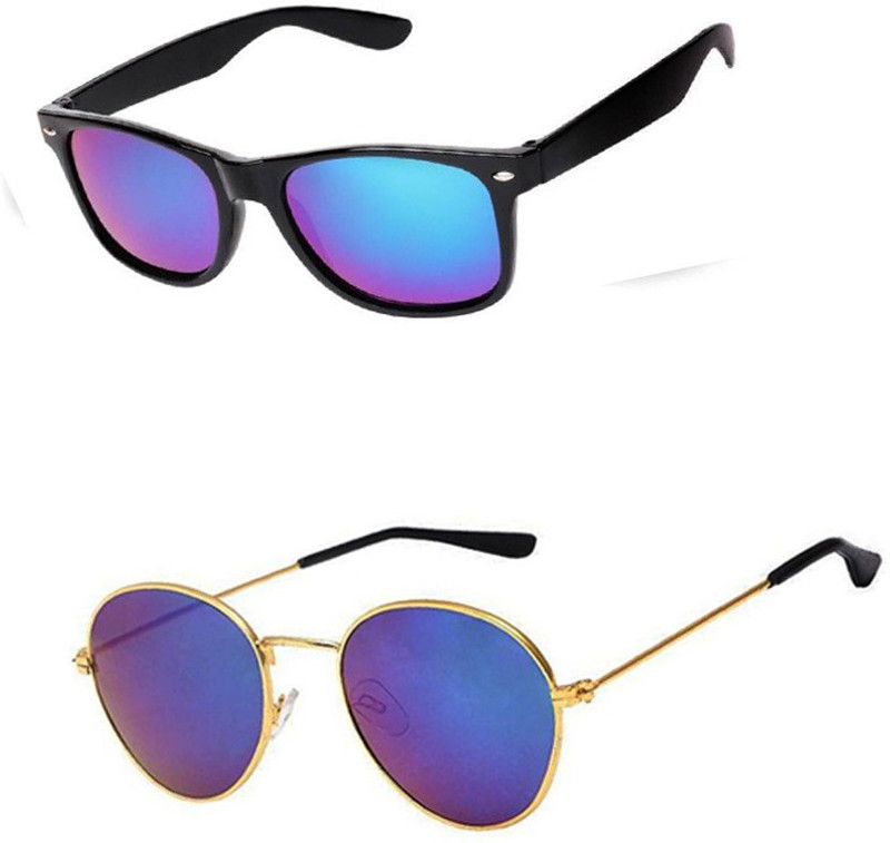 Lee Topper Wayfarer, Round, Aviator Sunglasses(Blue)