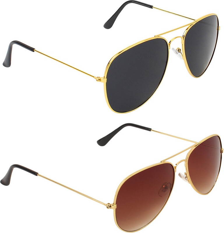 Abner Aviator, Aviator Sunglasses(Black, Brown) Abner Aviator, Aviator Sunglasses(Black, Brown)