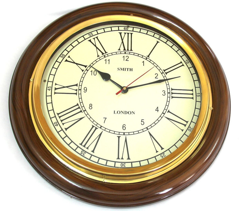 Artshai 16 Inch Big Wall Clock For Living Room And Office Antique Look Brass Wooden Roman Numbering Og 40 Cm X 7 Brown With Glass In Guernsey At - 40 Inch Wall Clock Artshai 16 Inch Big Wall Clock For Living Room And Office Antique Look Brass Wooden Roman Numbering Og 40 Cm X 7 Brown With Glass In Guernsey At - 40 Inch Wall Clock