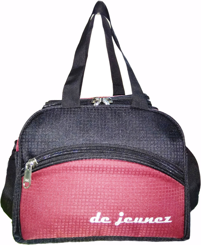 de jeunez de jeunez-D4-Black with Maroon Waterproof Lunch Bag(Multicolor, 8 inch)