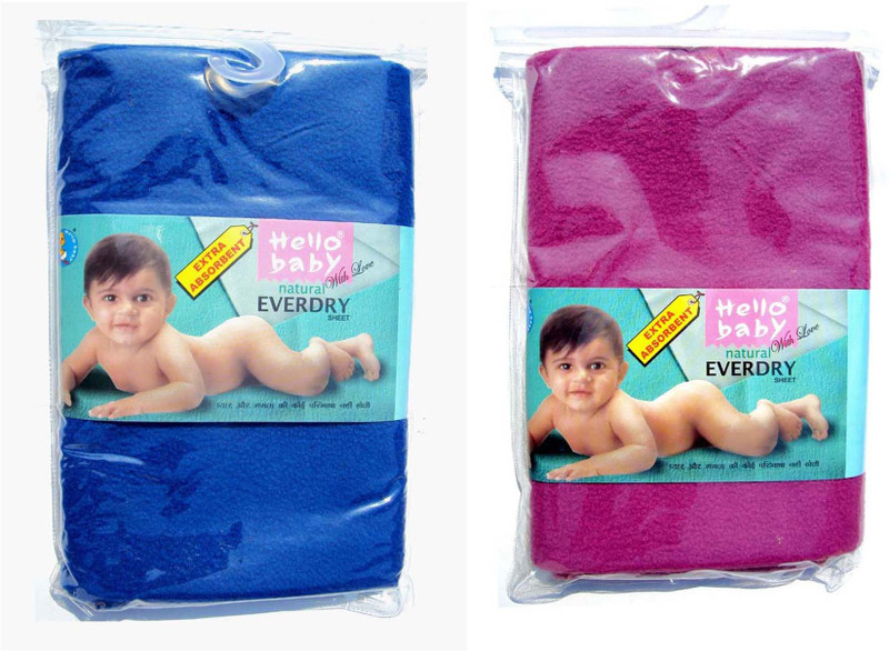 Hello Baby Extra Absorbent Natural Quick Dry Waterproof Bed Protector -Purple & Royal Blue Medium combo(Multicolor)