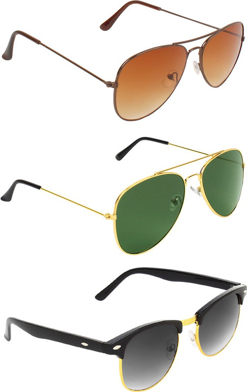 Abner Aviator, Aviator, Clubmaster Sunglasses(Brown, Green, Black) Abner Aviator, Aviator, Clubmaster Sunglasses(Brown, Green, Black)