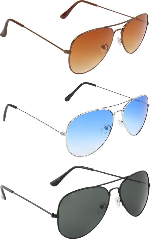 Abner Aviator, Aviator, Aviator Sunglasses(Brown, Blue, Black) Abner Aviator, Aviator, Aviator Sunglasses(Brown, Blue, Black)