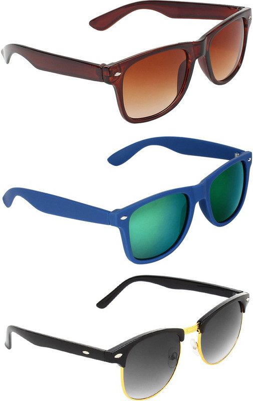 Abner Wayfarer, Wayfarer, Clubmaster Sunglasses(Brown, Multicolor, Black) Abner Wayfarer, Wayfarer, Clubmaster Sunglasses(Brown, Multicolor, Black)