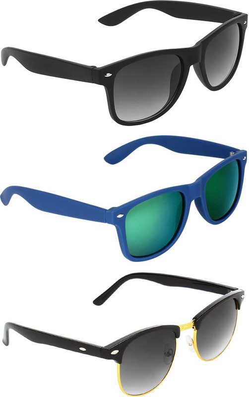 Abner Wayfarer, Wayfarer, Clubmaster Sunglasses(Black, Multicolor, Black) Abner Wayfarer, Wayfarer, Clubmaster Sunglasses(Black, Multicolor, Black)