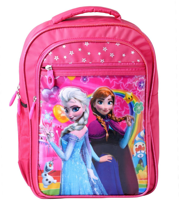 okji enterprises okji frozen 18 inch school bag for girls age group -(4 to 9 ) (Secondary 3rd Std Plus) School Bag(Pink, 18 inch)