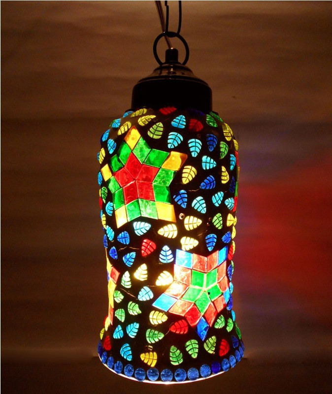 Susajjit Decor Susajjit Beautiful Mosaic work Glass Lamps Decorative Artistic Design Ceiling...