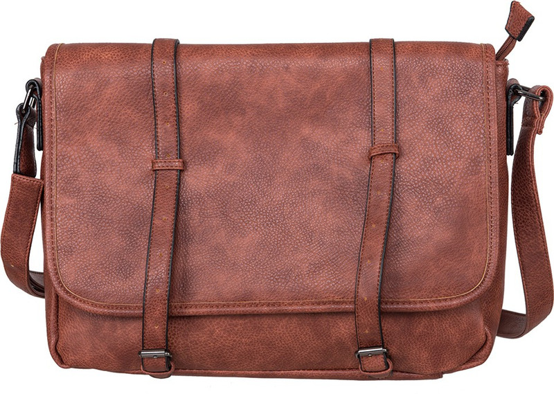 peaubella 12 inch Laptop Messenger Bag(Tan)