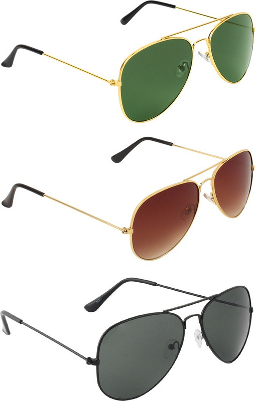 Abner Aviator, Aviator, Aviator Sunglasses(Green, Brown, Black) Abner Aviator, Aviator, Aviator Sunglasses(Green, Brown, Black)