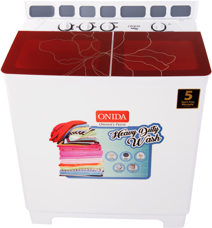 Onida 8.5 kg Semi Automatic Top Load White, Maroon(S85GC)