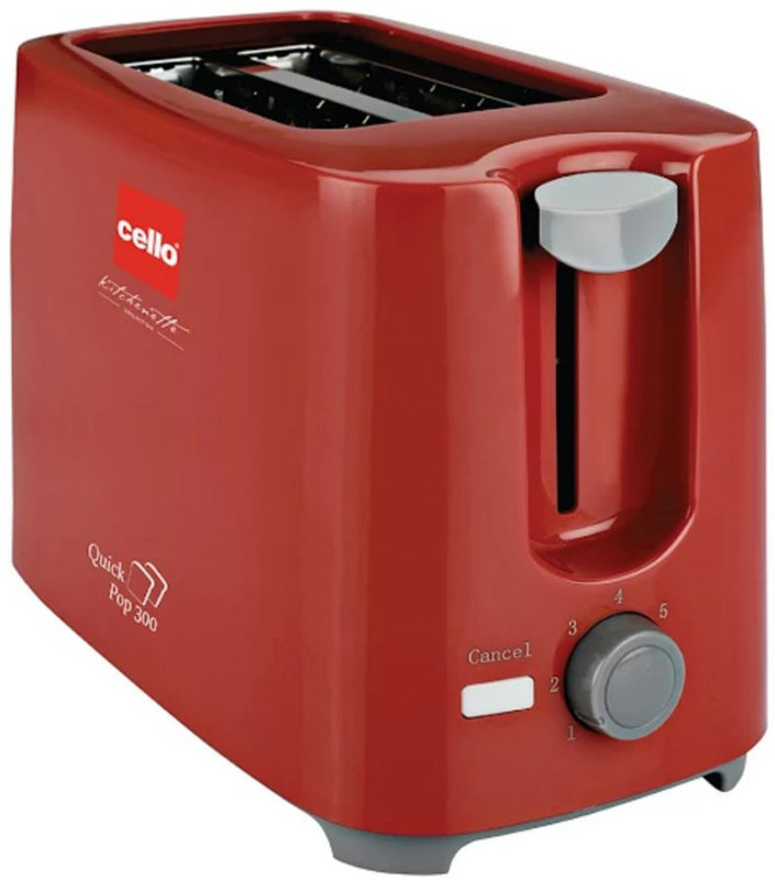 Cello 300 700 W Pop Up Toaster(Red)