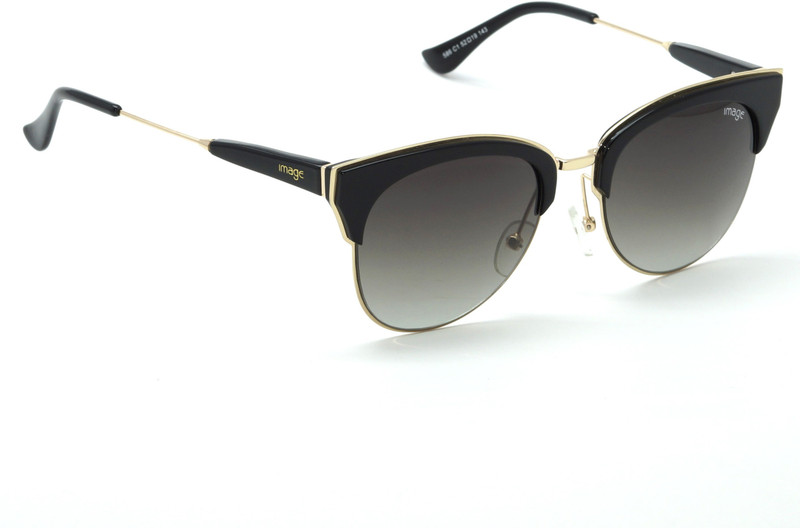 Image Clubmaster, Round Sunglasses(Black, Green)