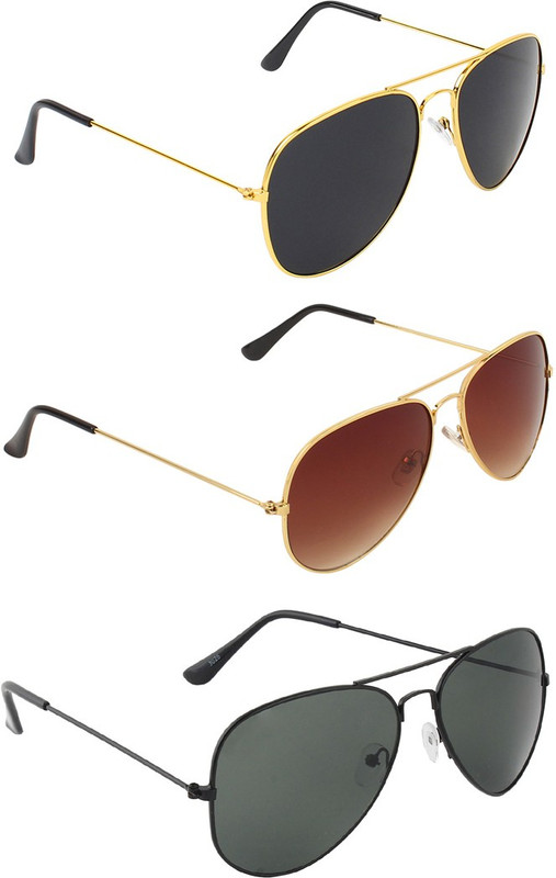 Abner Aviator, Aviator, Aviator Sunglasses(Black, Brown, Black) Abner Aviator, Aviator, Aviator Sunglasses(Black, Brown, Black)