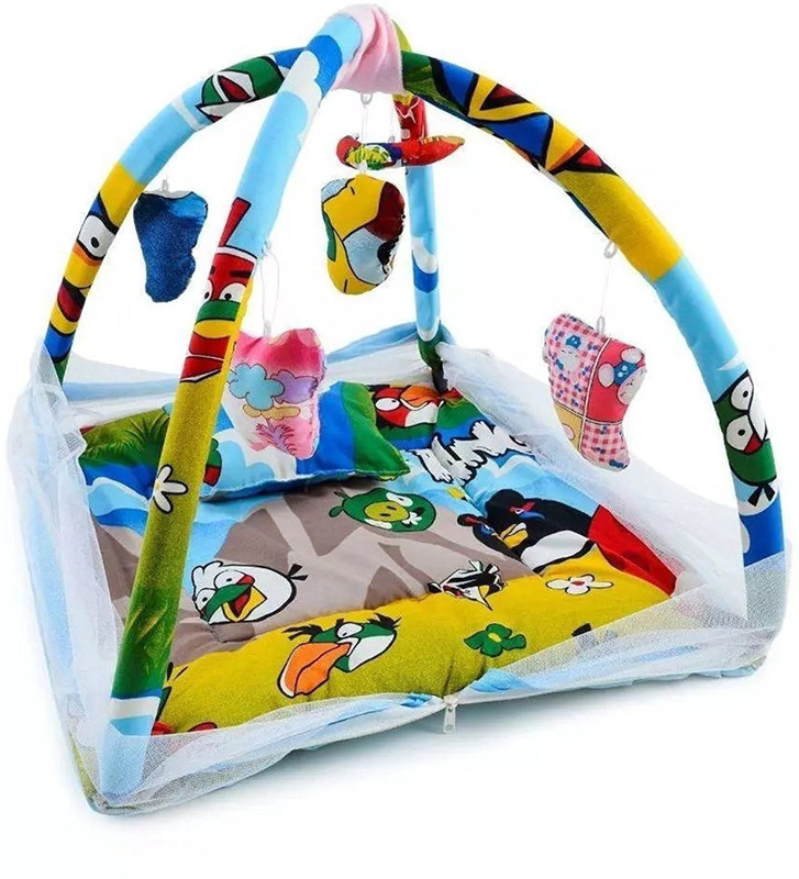 kids international kids international new born baby bedding baby bed mosquito net mattress angry bird(Fabric, Multicolor)
