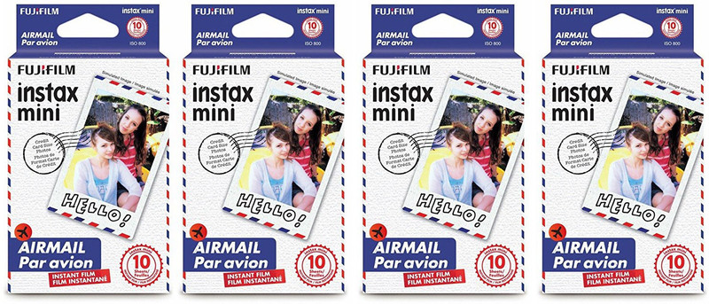 Fujifilm Instax Mini Airmail (10X4) Film Roll(Yes 800 ISO Pack of 4)
