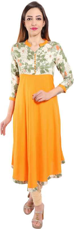 DAZZELING Women Floral Print Straight Kurta(Multicolor)