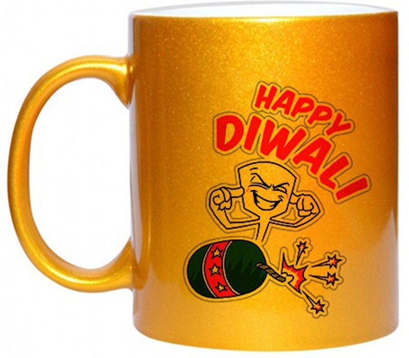 mugshug Fire Crackers Golden mug Ceramic Mug(350 ml)