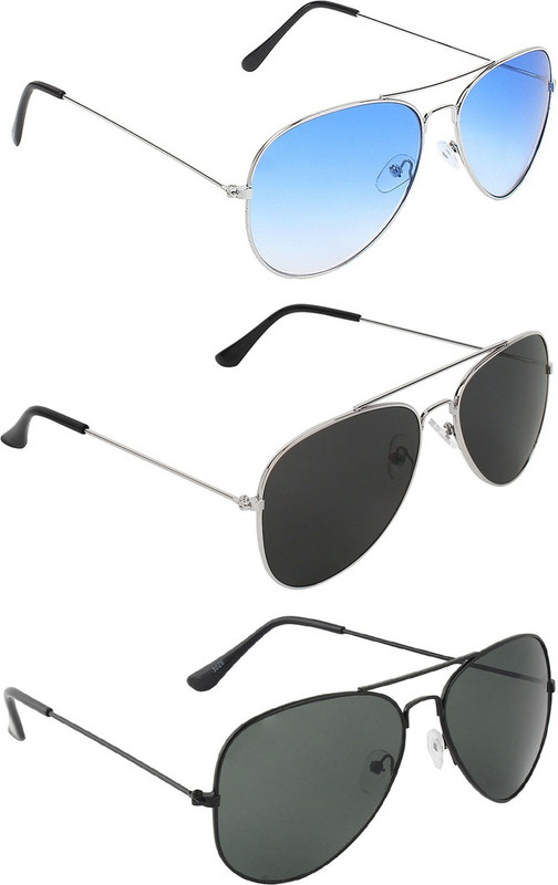 Abner Aviator, Aviator, Aviator Sunglasses(Blue, Black, Black) Abner Aviator, Aviator, Aviator Sunglasses(Blue, Black, Black)