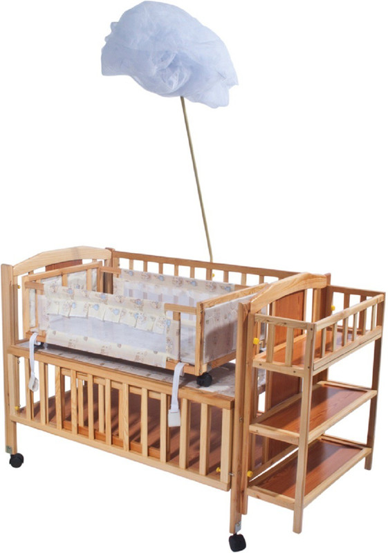 MeeMee Mee Mee Baby Wooden Cot (Brown) Cot(Brown)