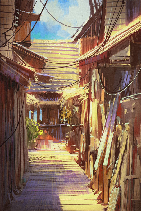 village pathway canvas art Canvas Art(24 inch X 16 inch, Rolled)